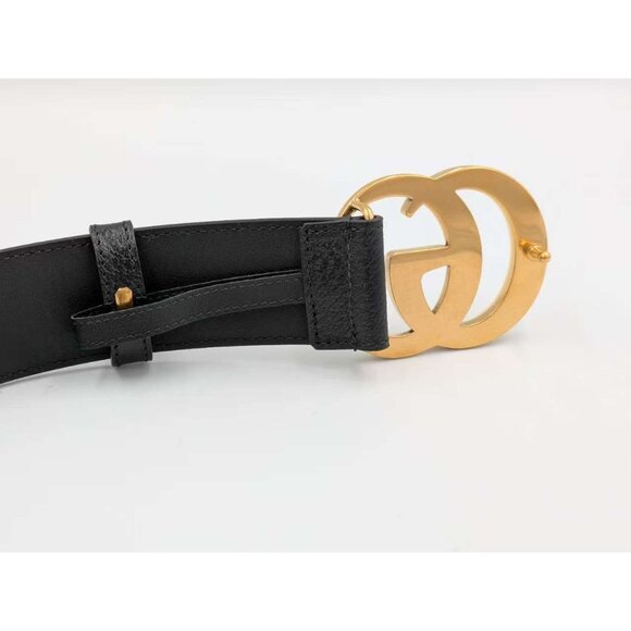 Gucci x Adidas GG Marmont Leather W.40 Belt Black/White 90cm 406831 - Picture 4 of 12